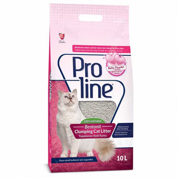 PROLİNE BENTONIT BEBEK PUDRALI KEDİ KUMU 10 LT